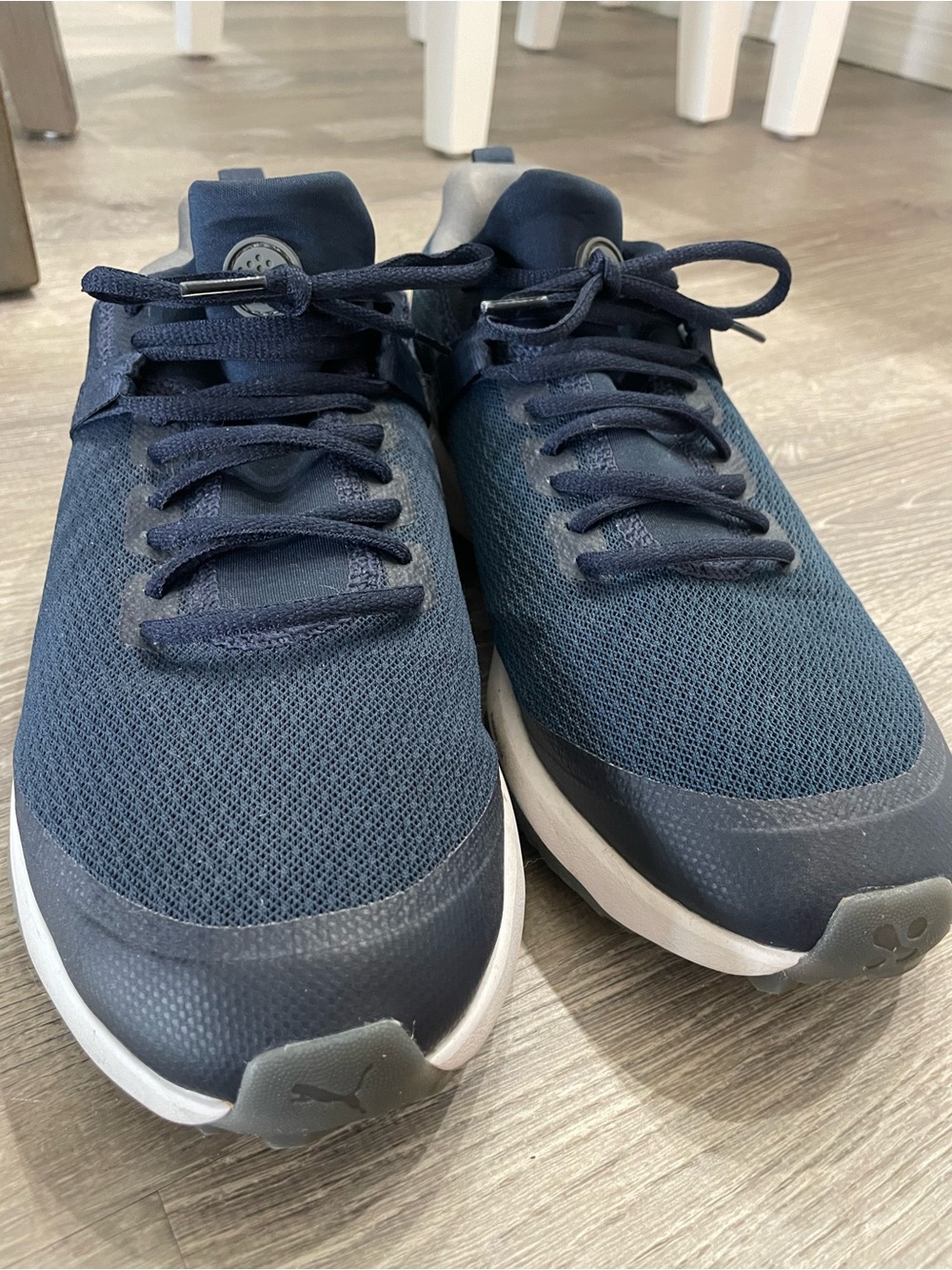 Puma Men's Navy and Lime Athletic Sneakers